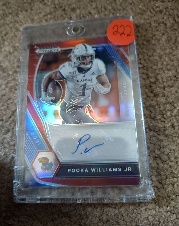 2021 Panini Prizm Draft Picks Red Prizm Autograph #DPA-POO Pooka Williams Jr. — front