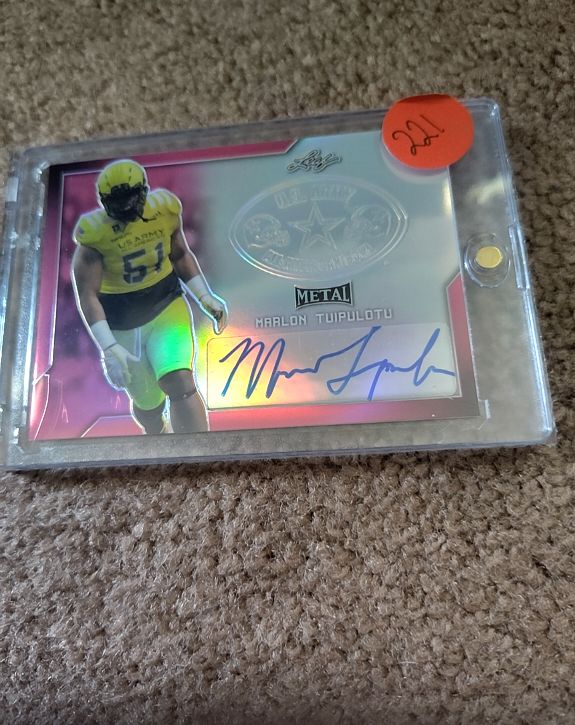 2017 Leaf Army All-American Metal Auto Marlon Tuipulotu — front