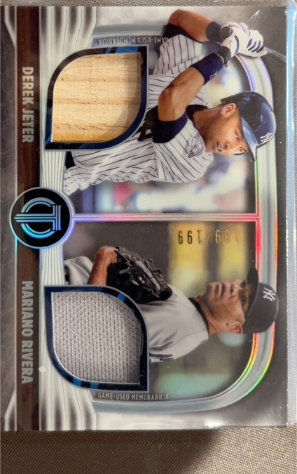 2022 Topps Tribute Dual Player Relics Derek Jeter Mariano Rivera — front
