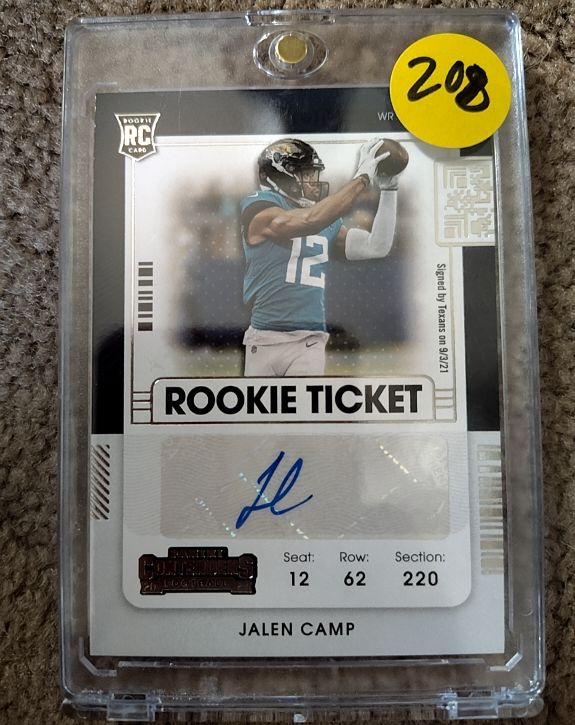 2021 Panini Contenders #241 Jalen Camp Rookie Ticket — front