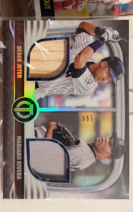 2022 Topps Tribute Dual Jersey #DR2KS Derek Jeter / Mariano Rivera — front