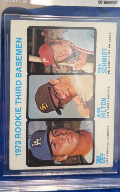 1973 Topps #615 Rookie Third Basemen Mike Schmidt Ron Cey John Hilton — front