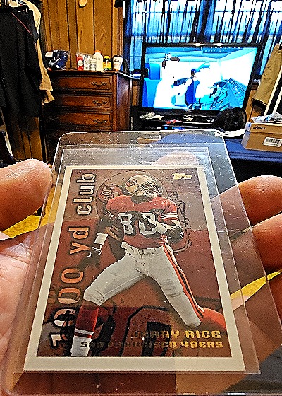 1995 Topps 1000 yd club # Jerry Rice — front