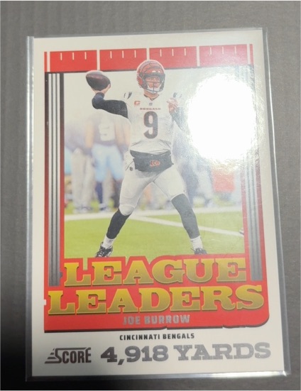 2025 Panini Score Football League Leaders #1 Joe Burrow — front