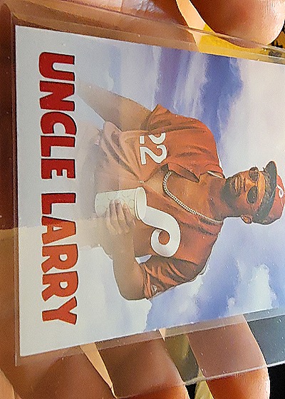 Uncle Larry Baseball Card — front