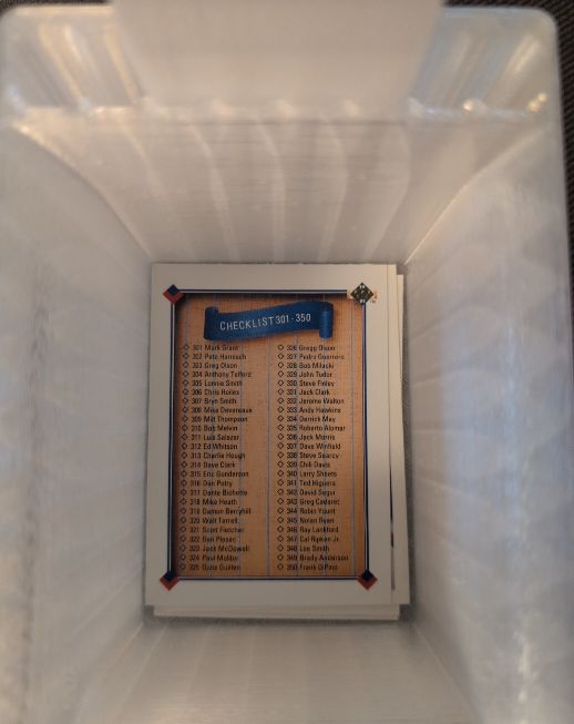 1991 Upper Deck #350 Checklist 301-350 — front