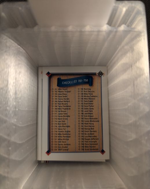 1991 Upper Deck Baseball Checklist #701-750 — front