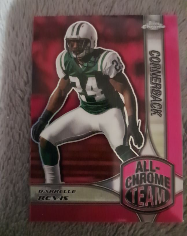 2024 Topps Chrome #ACT-20 Darrelle Revis All Chrome Team Pink Refractor — front