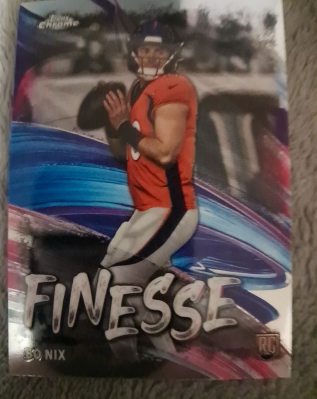2024 Topps Chrome #F-4 Bo Nix Finesse Rookie — front