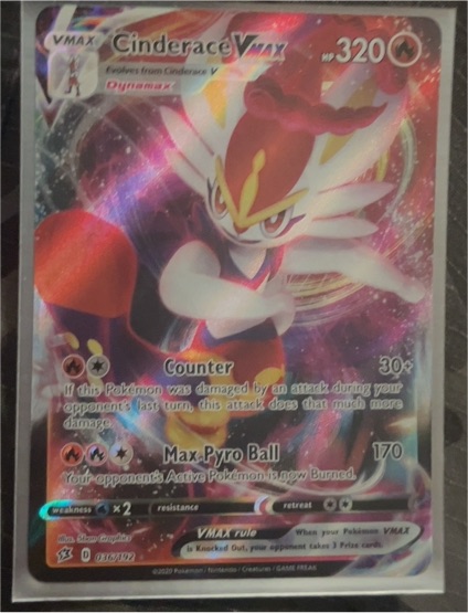 2020 Pokémon Sword & Shield Rebel Clash #036 Cinderace VMAX — front