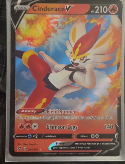 2021 Pokémon Sword & Shield Rebel Clash #035 Cinderace V — front