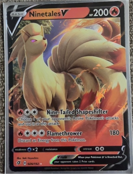 2020 Pokémon Sword & Shield Rebel Clash #026 Ninetales V — front