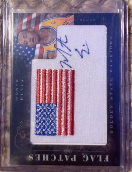 2010 Panini Elite Black Box Flag Patches Monta Ellis — front