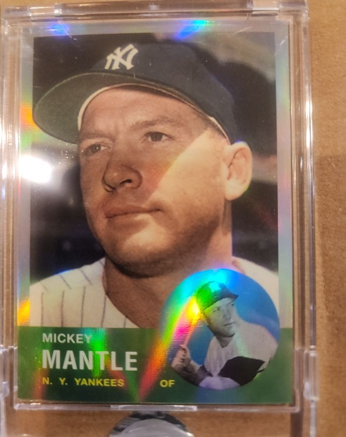 1996 Topps #13 Mickey Mantle 1963 Topps Reprint — front