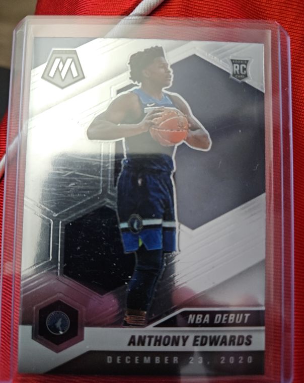 2020-21 Panini Mosaic #261 Anthony Edwards NBA Debut Rookie Card — front
