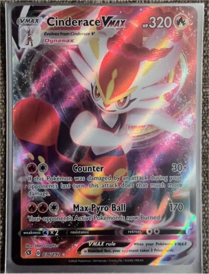 2020 Pokémon Sword & Shield Rebel Clash #036 Cinderace VMAX — front