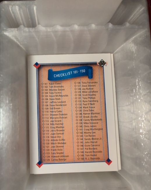 1991 Upper Deck Baseball Checklist #101-150 — front