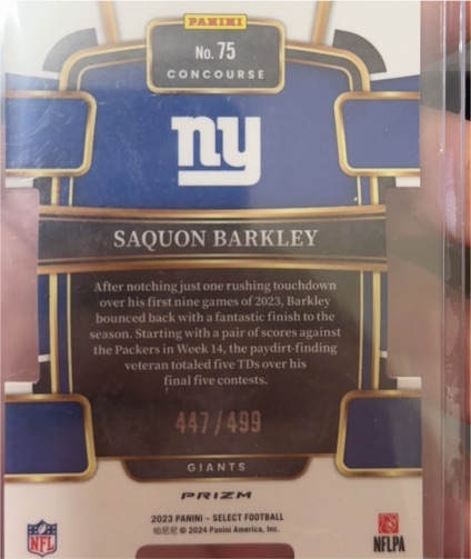 2023 Panini Select Concourse #75 Saquon Barkley — front