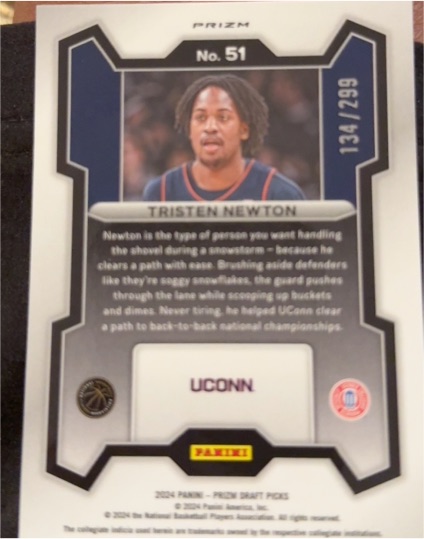 2024 Panini Prizm Draft Picks #51 Tristen Newton — front