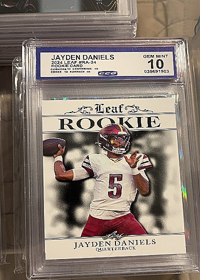 2024 Leaf #RA-24 Jayden Daniels Rookie Achievement — front