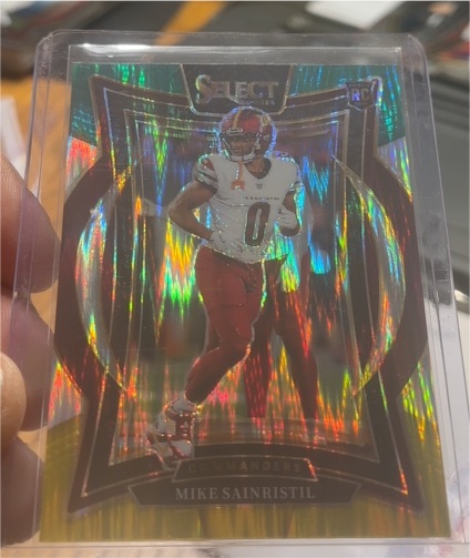 2024 Panini Select Concourse Mike Sainristil Red & Blue Prizm Shock — front
