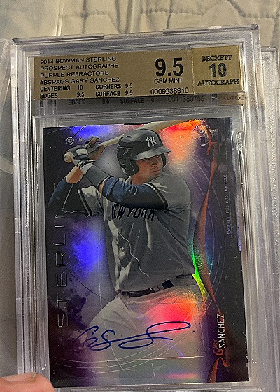 2014 Bowman Sterling Prospect Autographs Purple Refractor #BSPAGS Gary Sanchez — front