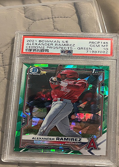 2021 Bowman Chrome S/E #BCP145 Alexander Ramirez Chrome Prospects - Green — front