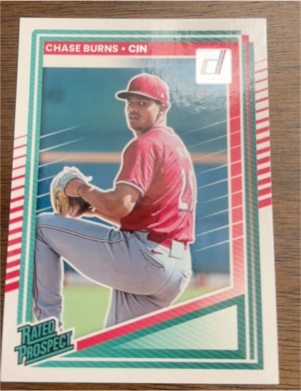 2025 Donruss #146 Chase Burns Rated Prospect — front