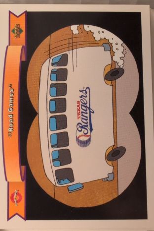 1991 Upper Deck Comic Ball 2 #21 Road Games Texas Rangers Bus — front