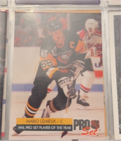 1992-93 Pro Set #1 Mario Lemieux — front
