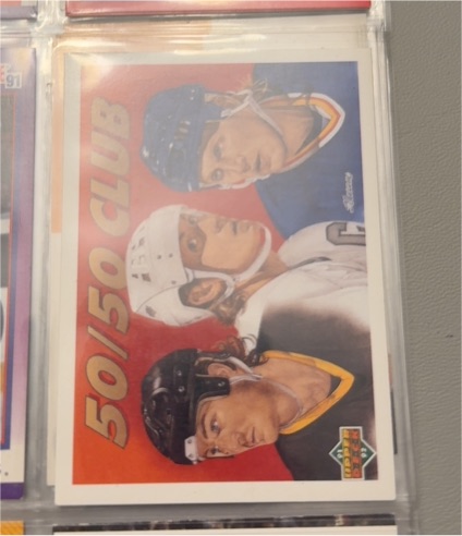 1991-92 Upper Deck #45 The 50/50 Club Wayne Gretzky/Mario Lemieux/Brett Hull — front