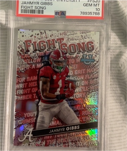 2022 Bowman's Best University Fight Song #FS-20 Jahmyr Gibbs — front