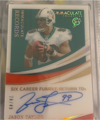 2021 Panini Immaculate Collection Records #IR-JT Jason Taylor — front