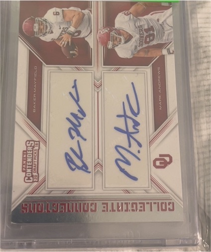 2020 Panini Contenders Draft Picks #20 Baker Mayfield & Mark Andrews — front