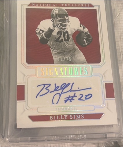 2019 Panini National Treasures Signatures Billy Sims — front