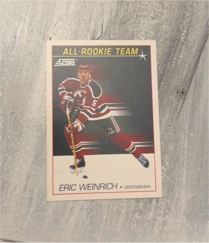 1991-92 Score Canadian #350 Eric Weinrich — front