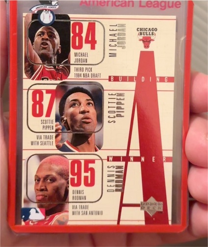 1996-97 Upper Deck #139 Michael Jordan / Scottie Pippen / Dennis Rodman — front