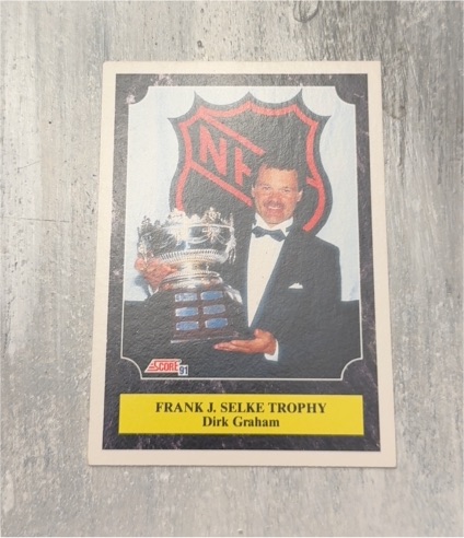 1991-92 Score Canadian #322 Dirk Graham Frank J. Selke Trophy — front