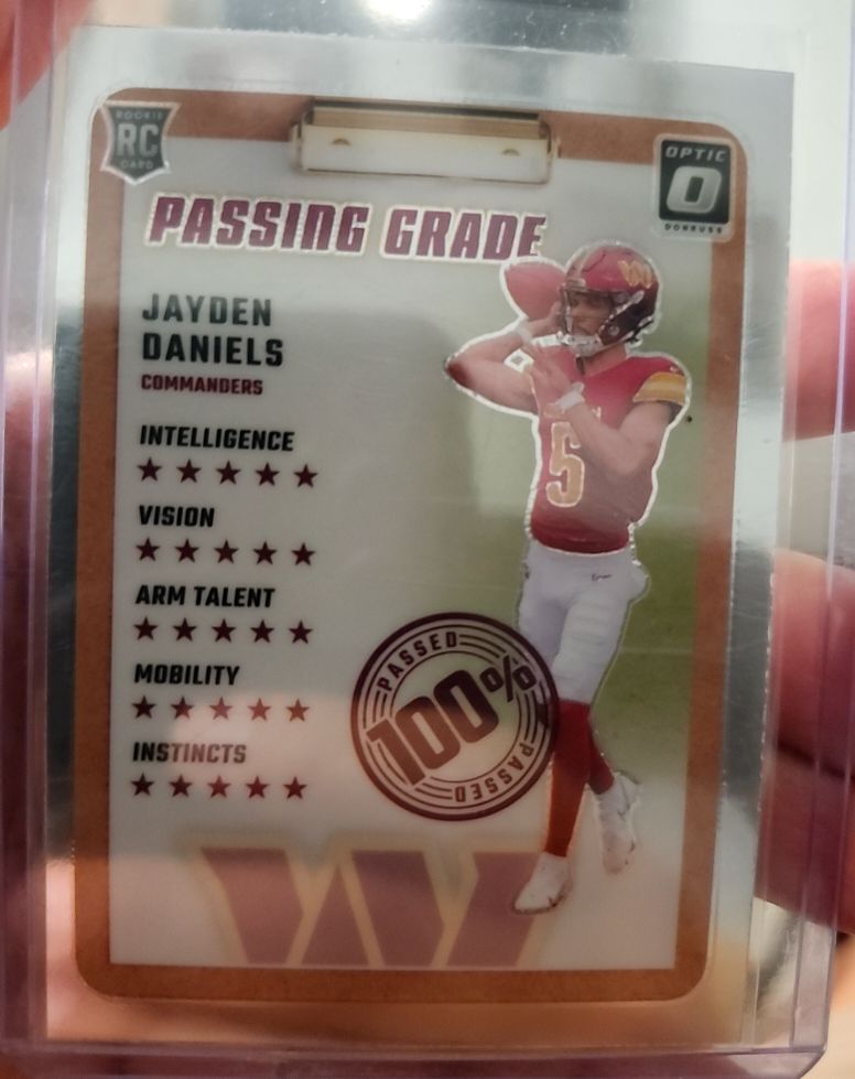 2024 Panini Donruss Optic #2 Jayden Daniels Passing Grade Rookie Card — front