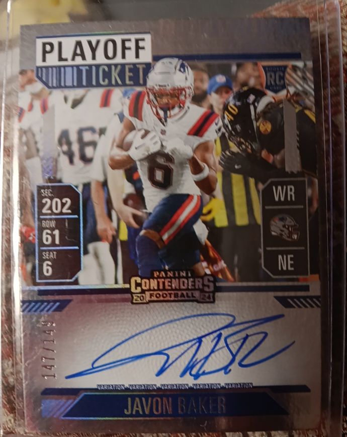 2024 Panini Contenders Playoff Ticket #142 Javon Baker — front