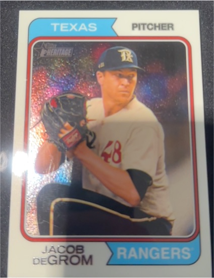 2023 Topps Heritage #TEX-48 Jacob deGrom — front