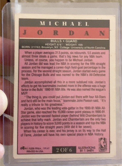 1991 Fleer #2 Michael Jordan — front