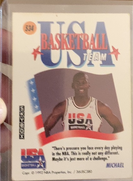 1992 Skybox USA Basketball #34 Michael Jordan — front