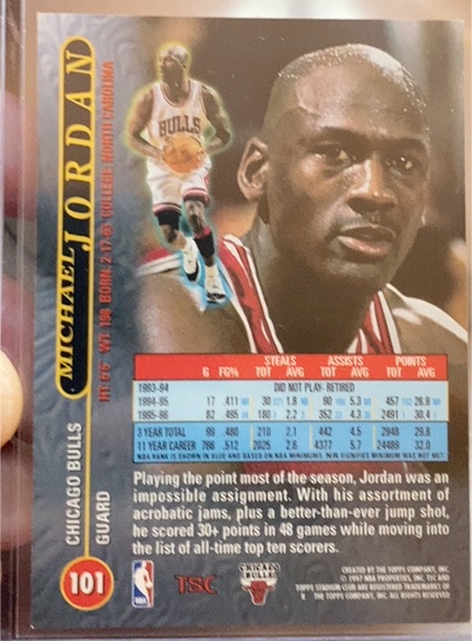 1993 TSC #101 Michael Jordan — front