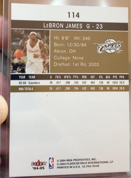 2004 Fleer Ultra #114 LeBron James — front