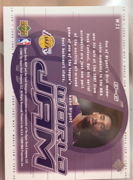 2000 Upper Deck MVP World Jam #W31 Kobe Bryant — front