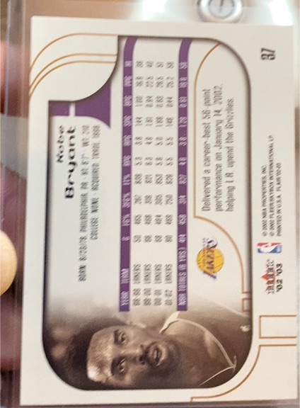 1996 Fleer #87 Kobe Bryant — front