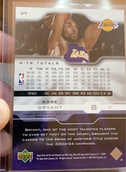 2003-04 Upper Deck #37 Kobe Bryant — front