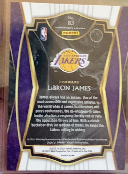 2020-21 Panini Prizm #113 LeBron James — front
