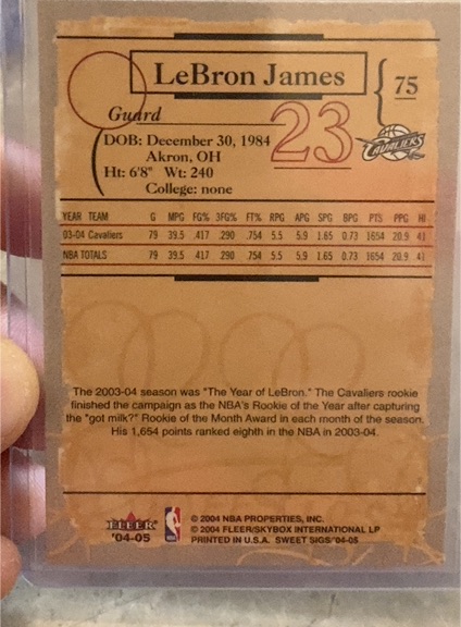 2004 Fleer #75 LeBron James — front